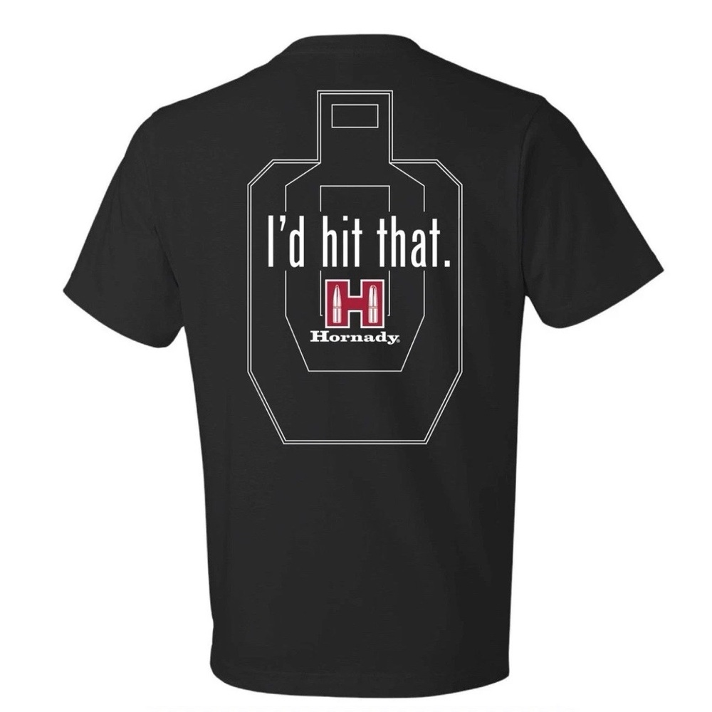 Hornady Men's 100% Cotton Ammunition Themed T-Shirt "I'd Hit That" Mens XL NWT
